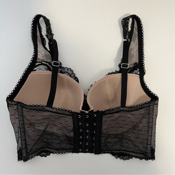 Victoria's Secret DREAM ANGELS Lined Demi Lace & Dot Mesh Long Line Bra - Picture 7 of 12